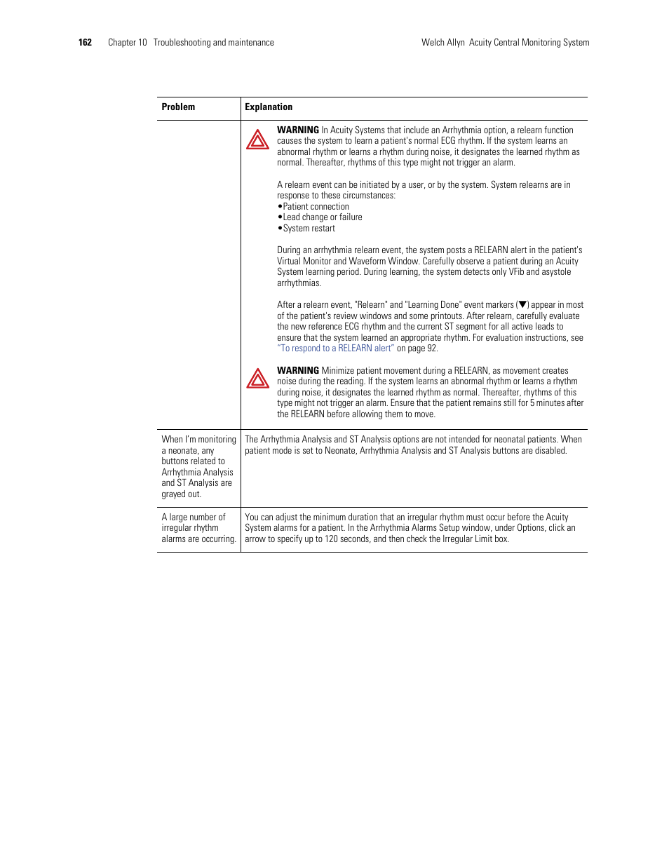 Welch Allyn Acuity and Mobile Acuity LT Central Monitoring Systems - User Manual User Manual | Page 166 / 214