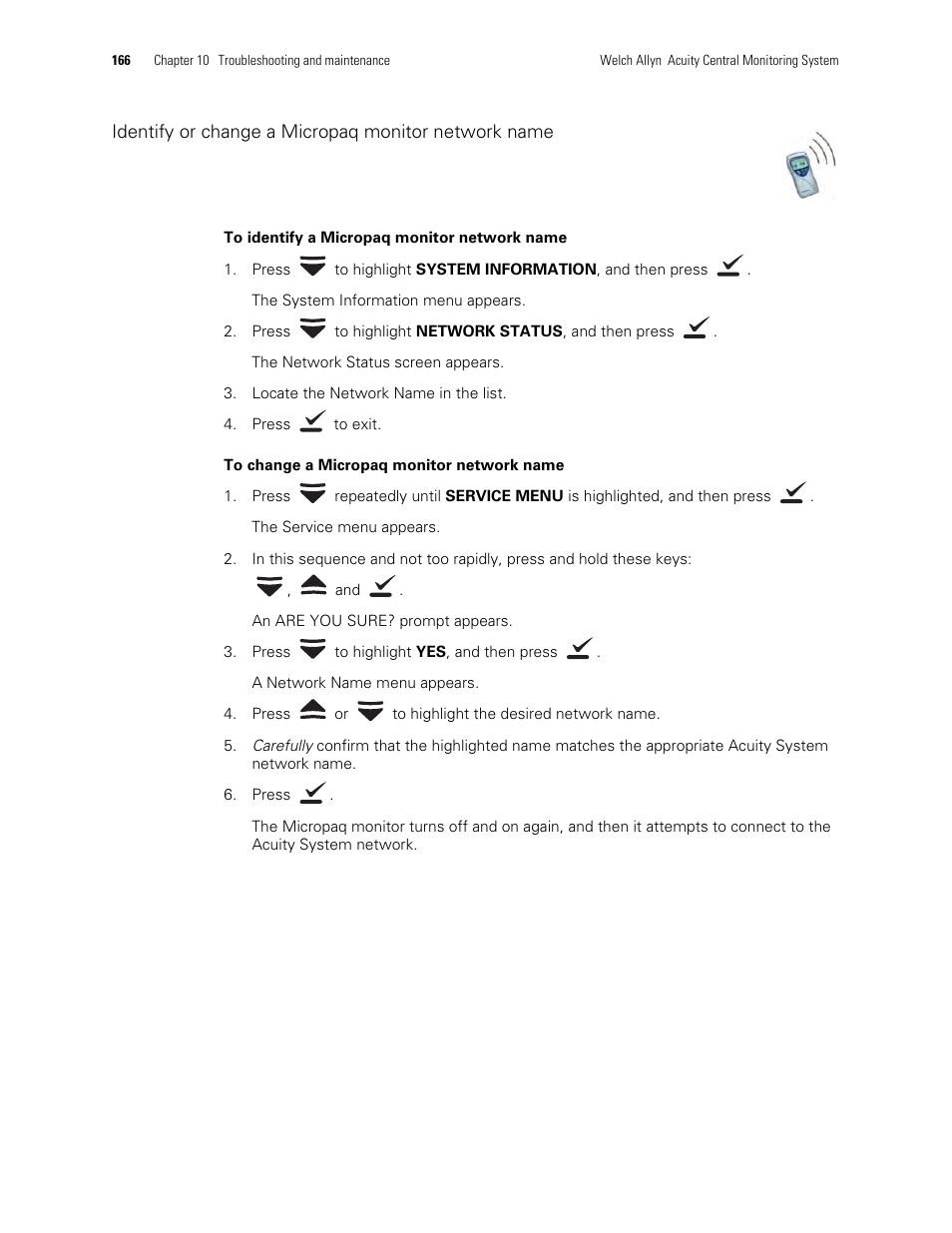 Welch Allyn Acuity and Mobile Acuity LT Central Monitoring Systems - User Manual User Manual | Page 170 / 214