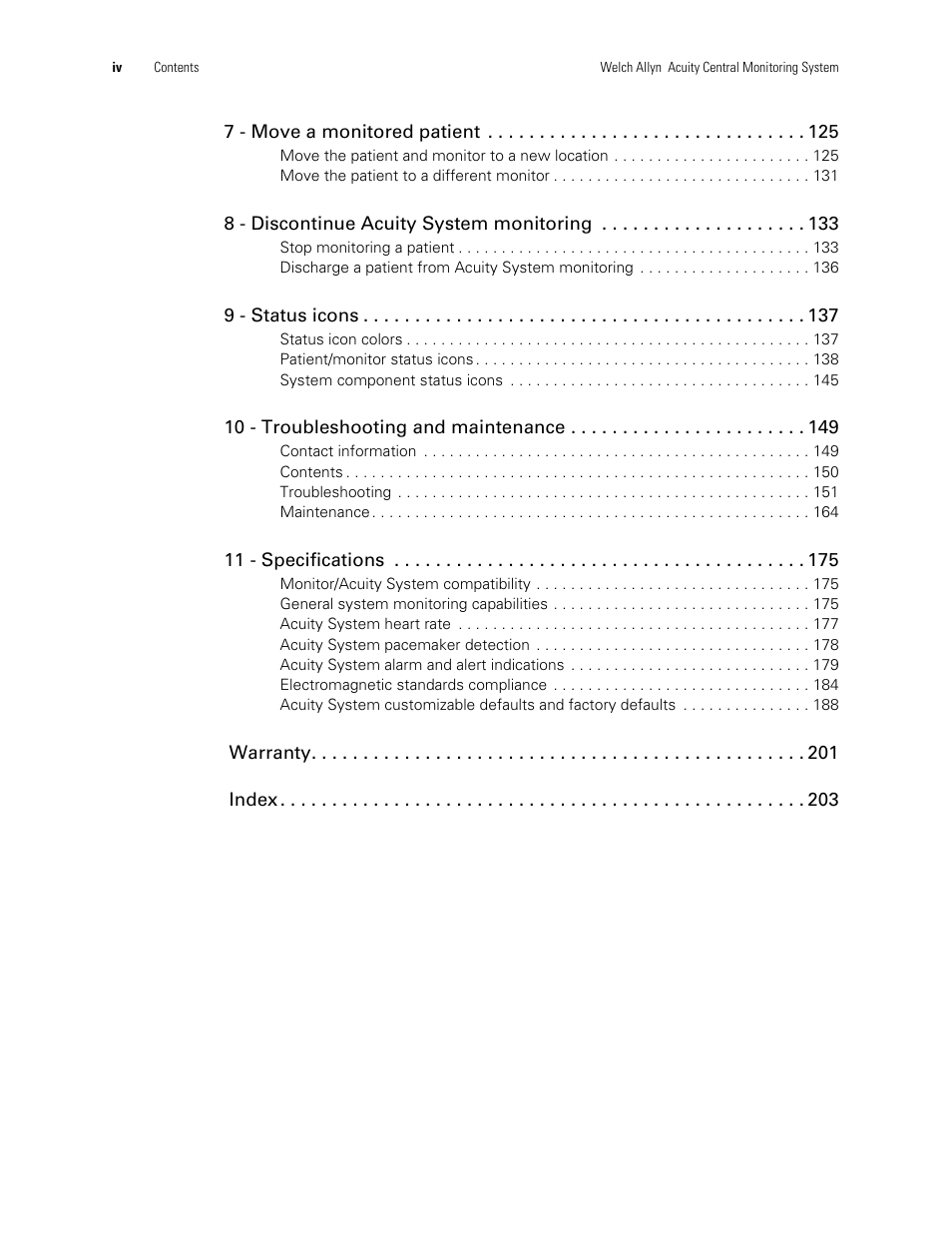 Welch Allyn Acuity and Mobile Acuity LT Central Monitoring Systems - User Manual User Manual | Page 4 / 214