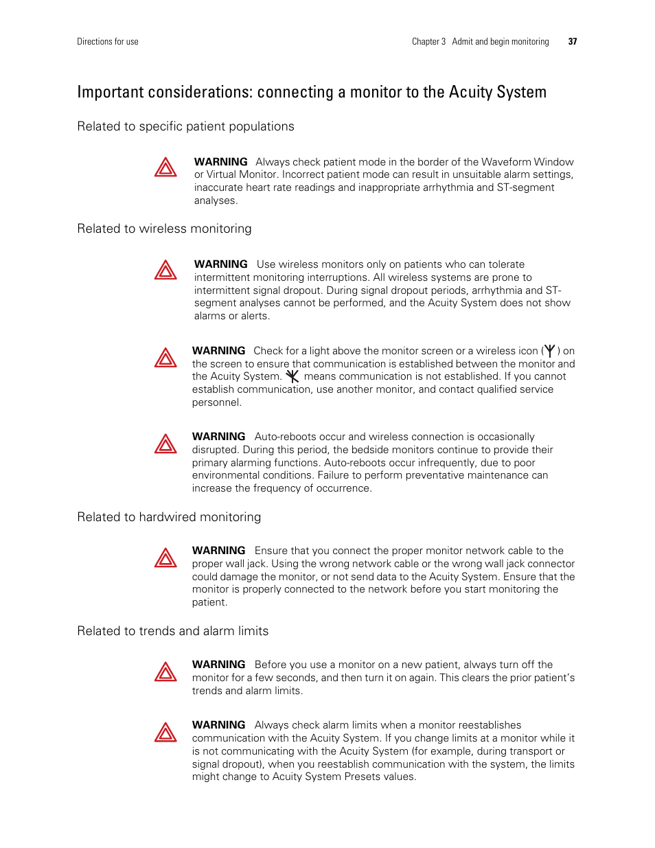 Welch Allyn Acuity and Mobile Acuity LT Central Monitoring Systems - User Manual User Manual | Page 41 / 214