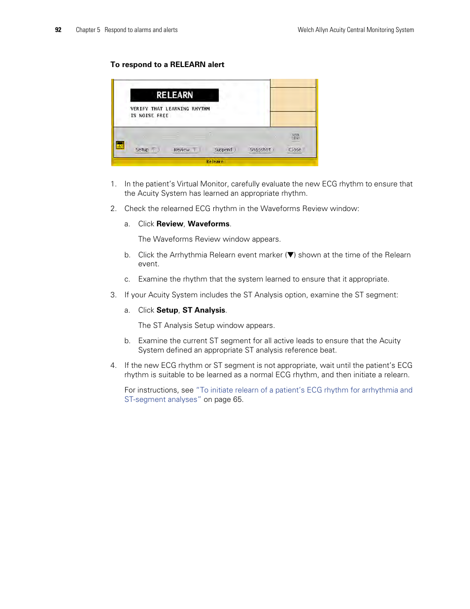 Welch Allyn Acuity and Mobile Acuity LT Central Monitoring Systems - User Manual User Manual | Page 96 / 214