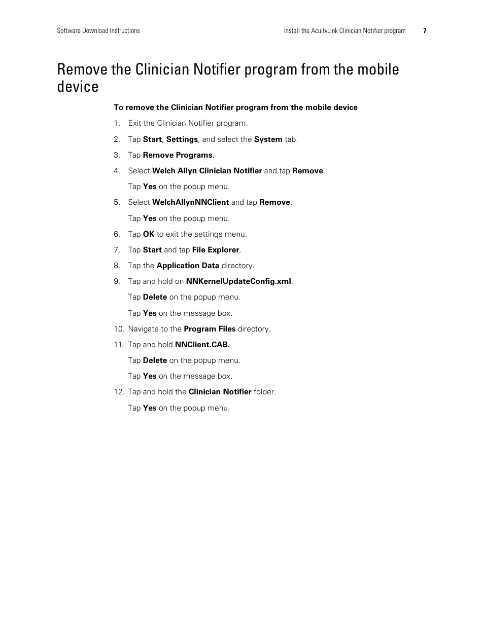 Welch Allyn AcuityLink Clinician Notifier - Software installation User Manual | Page 11 / 18