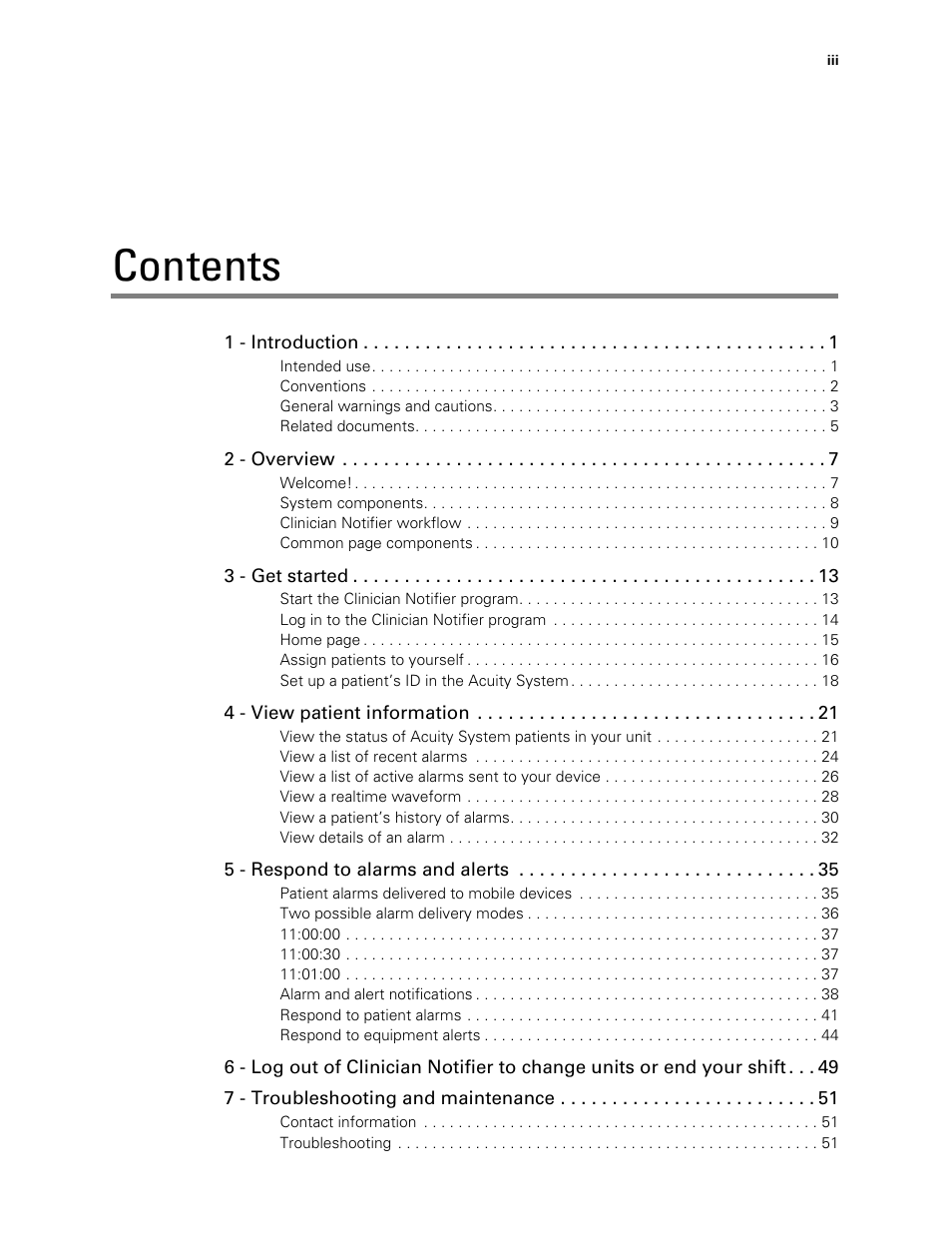 Welch Allyn AcuityLink Clinician Notifier - User Manual User Manual | Page 3 / 64