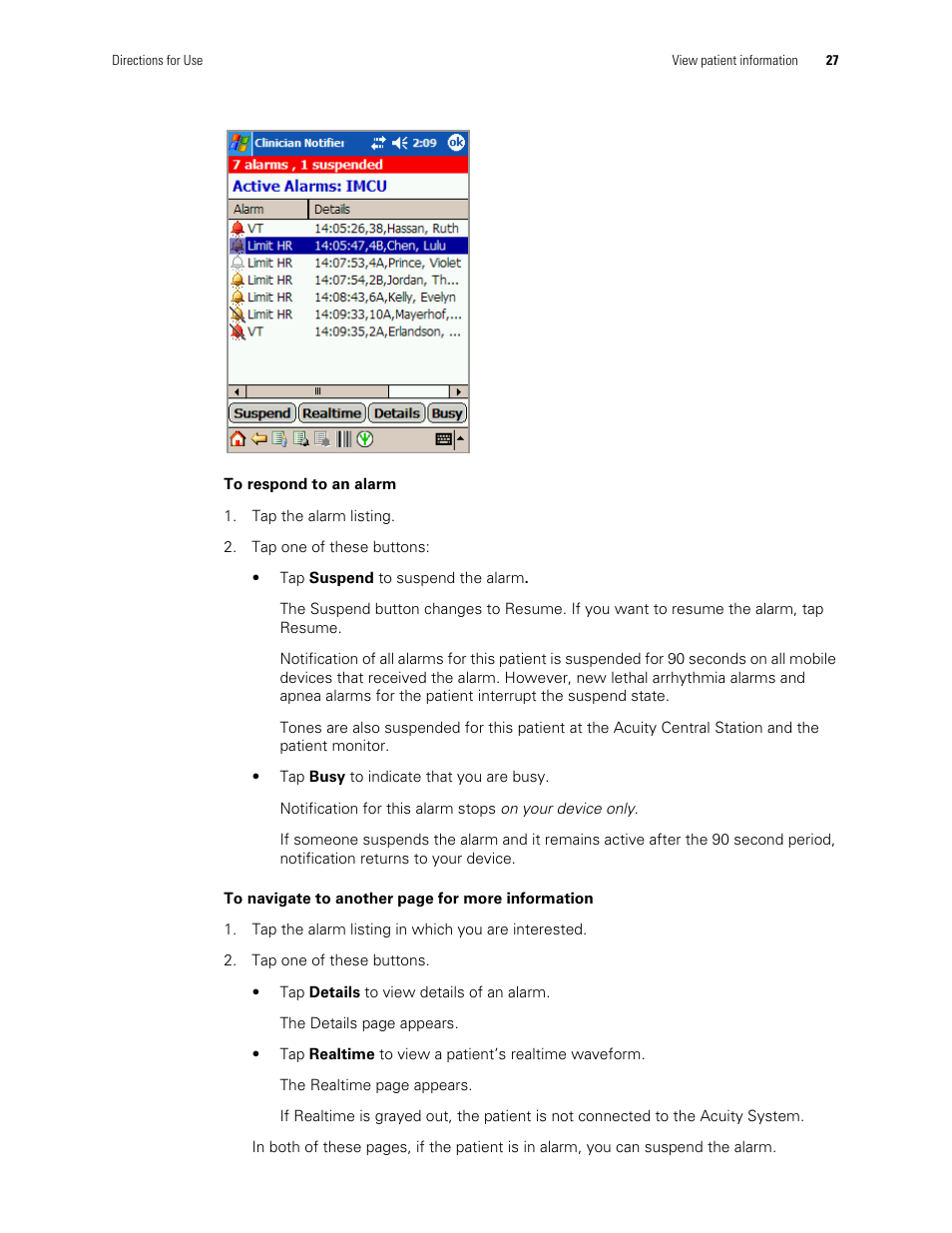 Welch Allyn AcuityLink Clinician Notifier - User Manual User Manual | Page 31 / 64