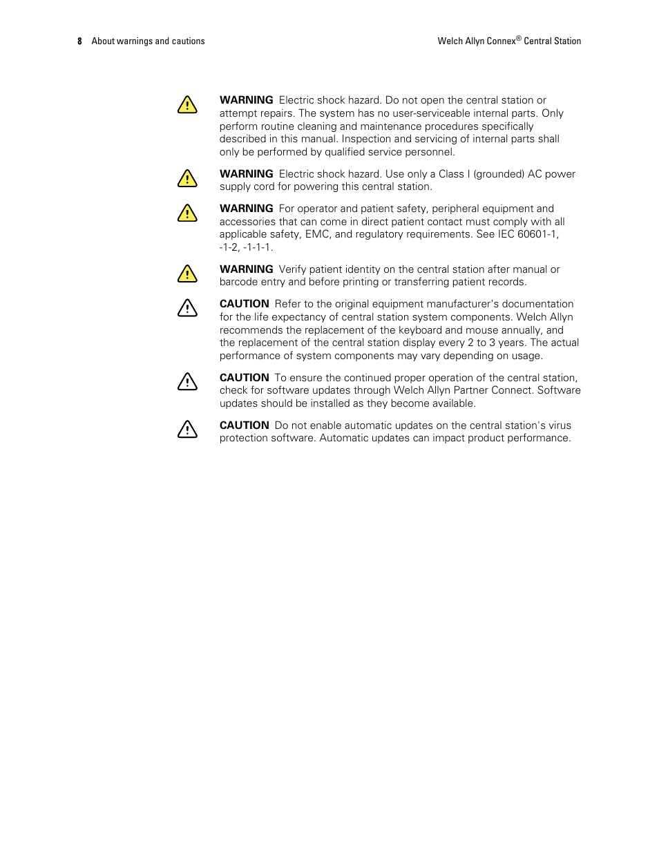 Welch Allyn Connex Central Station - User Manual User Manual | Page 14 / 98