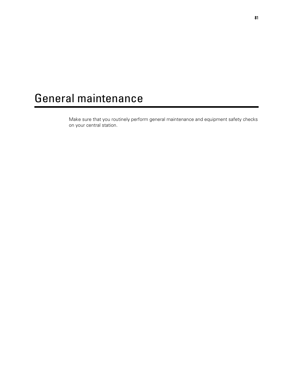 General maintenance | Welch Allyn Connex Central Station - User Manual User Manual | Page 87 / 98