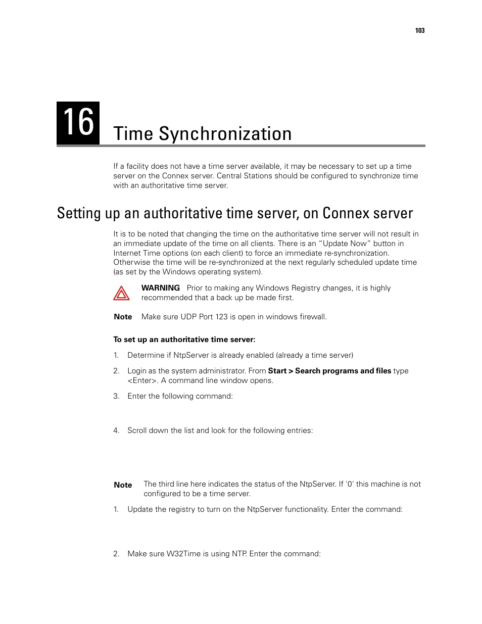 Time synchronization, Time, Synchronization | Welch Allyn Connex CS Central Station & Server - User Manual User Manual | Page 109 / 170