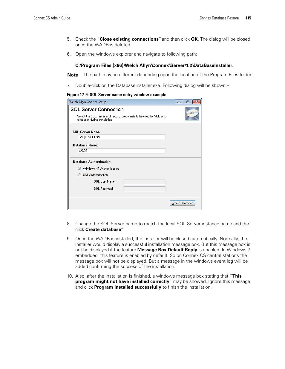 Welch Allyn Connex CS Central Station & Server - User Manual User Manual | Page 121 / 170