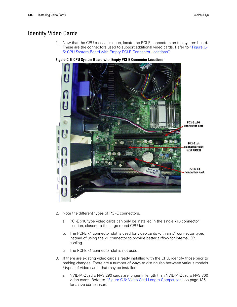 Identify video cards | Welch Allyn Connex CS Central Station & Server - User Manual User Manual | Page 140 / 170