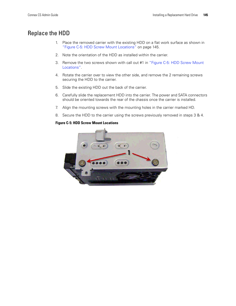 Replace the hdd | Welch Allyn Connex CS Central Station & Server - User Manual User Manual | Page 151 / 170