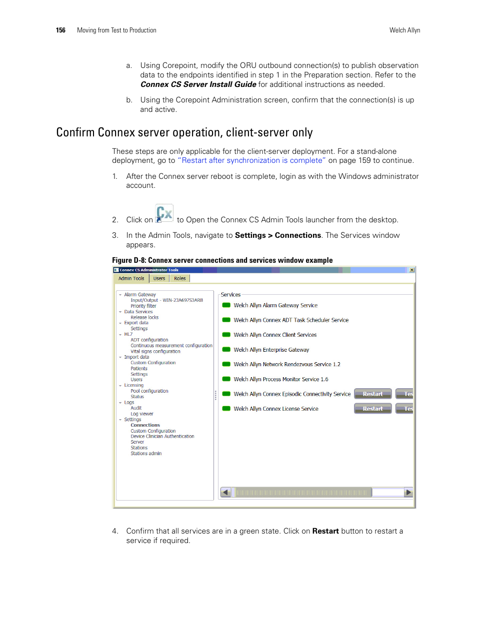 Welch Allyn Connex CS Central Station & Server - User Manual User Manual | Page 162 / 170