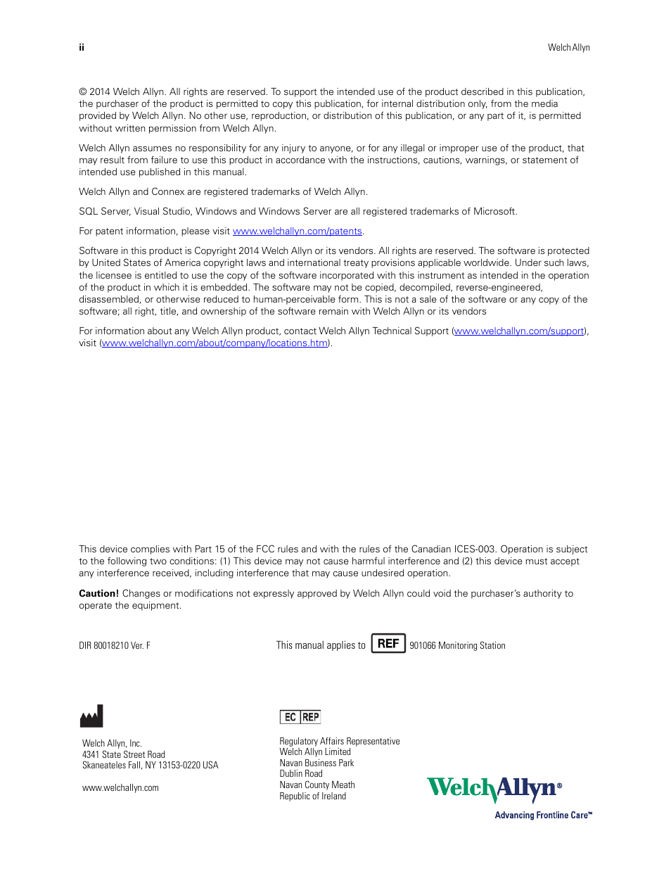 Welch Allyn Connex CS Central Station & Server - User Manual User Manual | Page 2 / 170