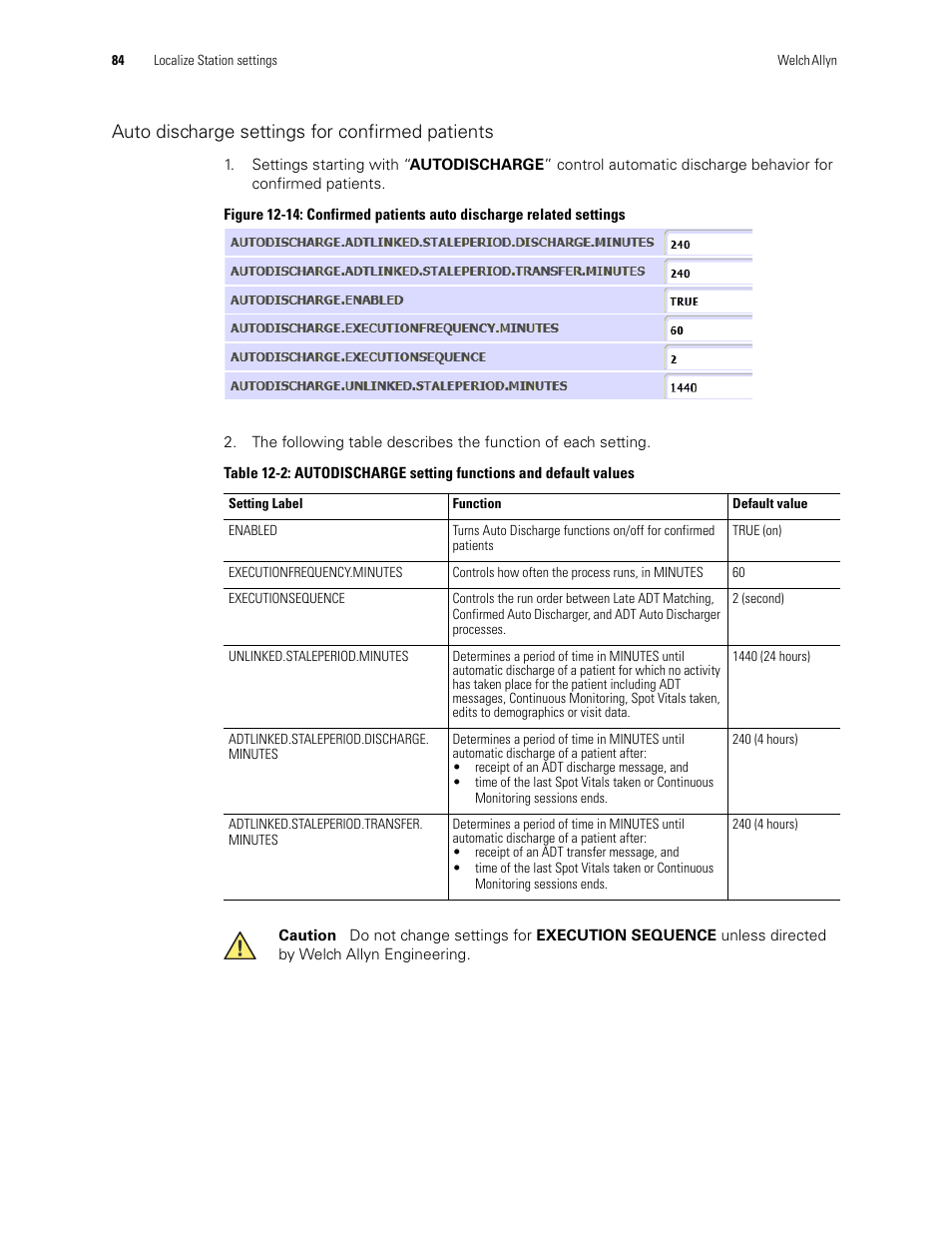 Auto discharge settings for confirmed patients | Welch Allyn Connex CS Central Station & Server - User Manual User Manual | Page 90 / 170