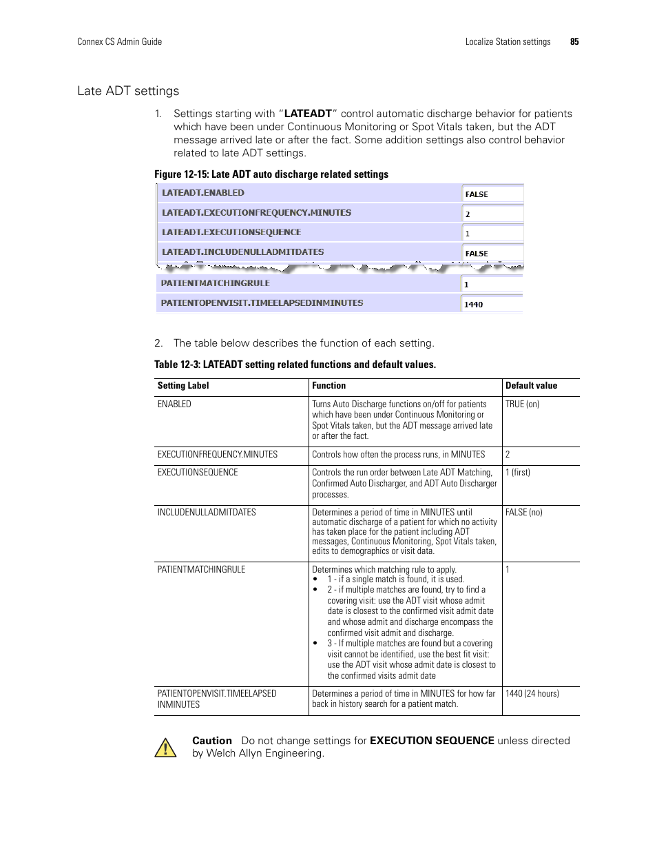 Late adt settings | Welch Allyn Connex CS Central Station & Server - User Manual User Manual | Page 91 / 170