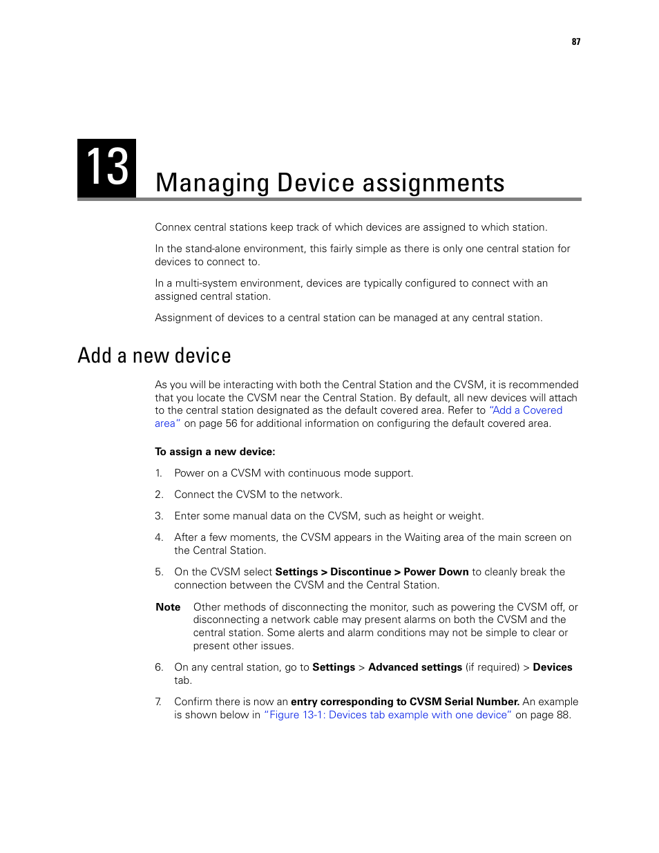 Managing device assignments, Add a new device | Welch Allyn Connex CS Central Station & Server - User Manual User Manual | Page 93 / 170