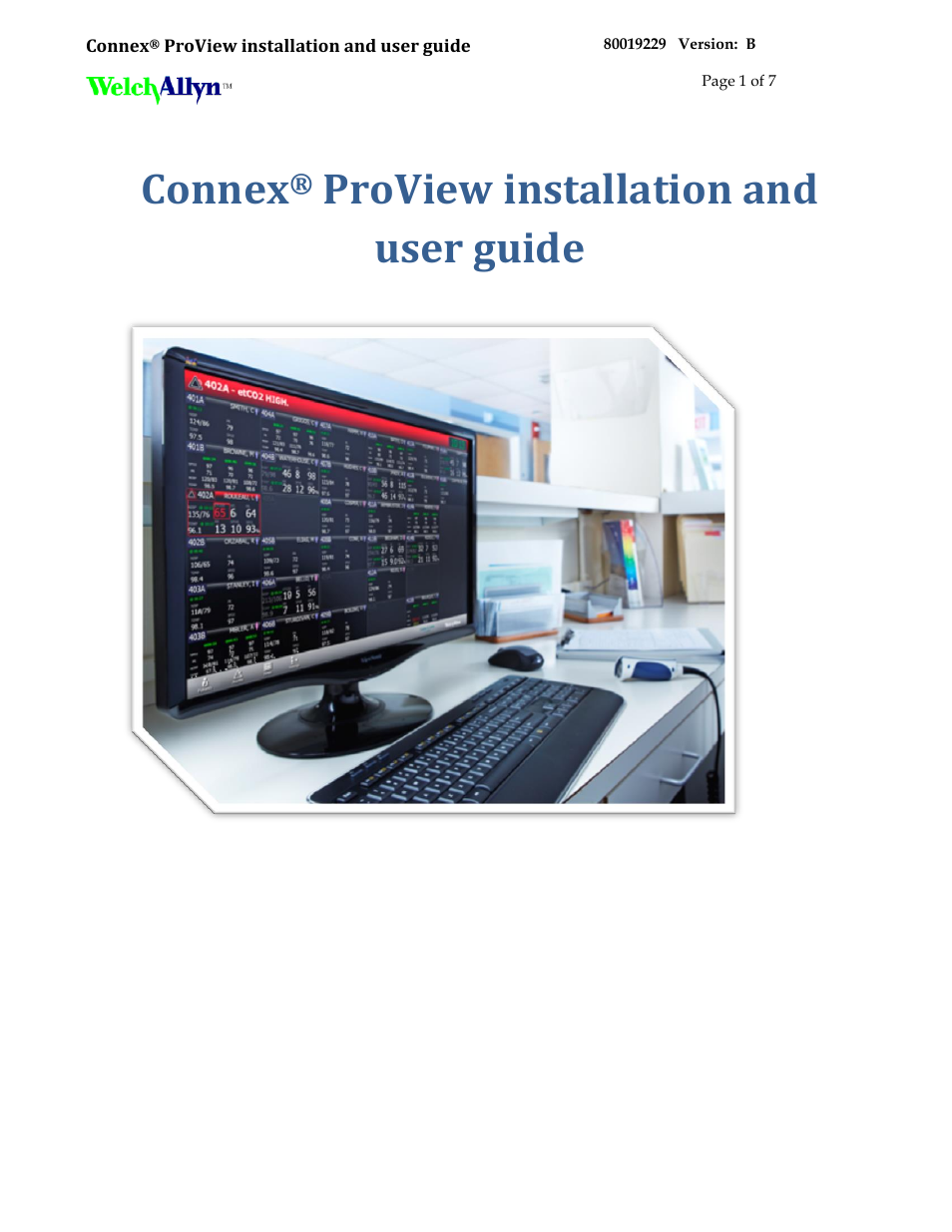 Welch Allyn Connex ProView - User Manual User Manual | 7 pages
