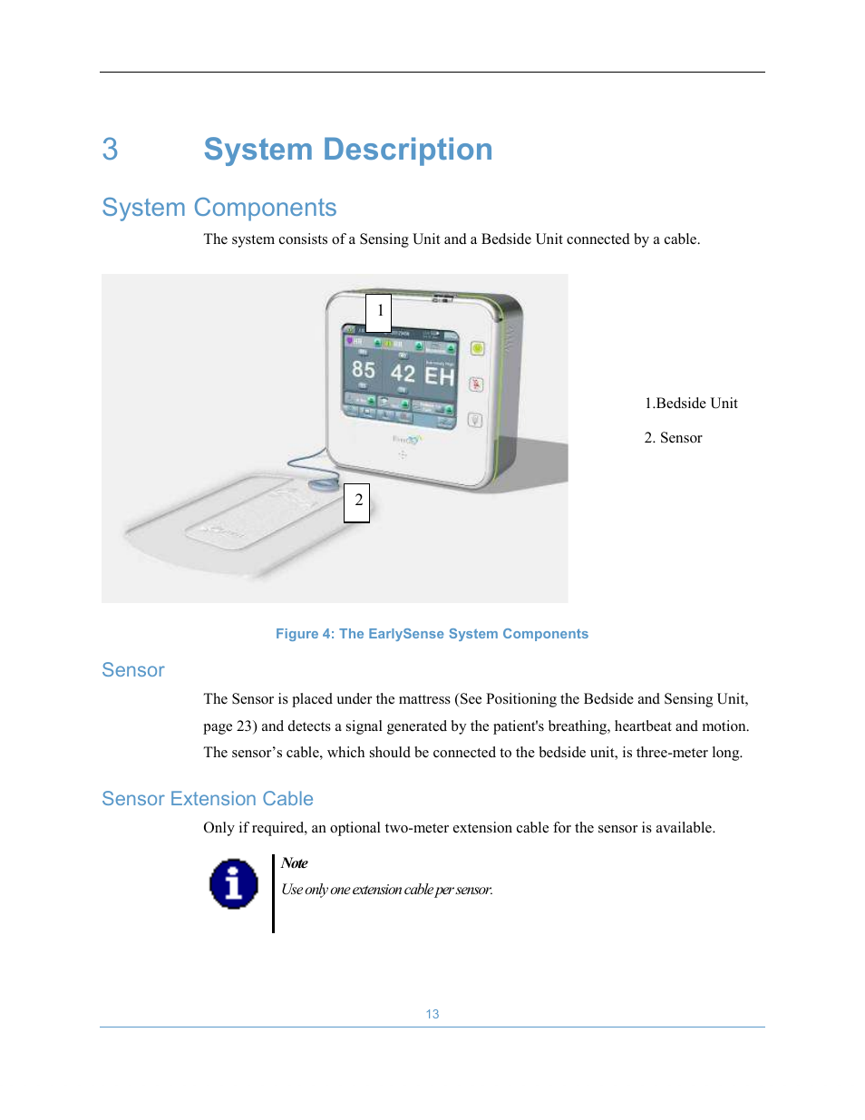3system description, System components | Welch Allyn EarlySense System 1.0 - Equivalent to model EverOn 1.0 - User Manual User Manual | Page 19 / 73