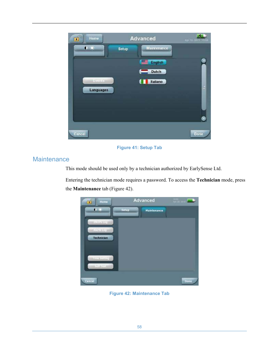 Maintenance | Welch Allyn EarlySense System 1.0 - Equivalent to model EverOn 1.0 - User Manual User Manual | Page 64 / 73