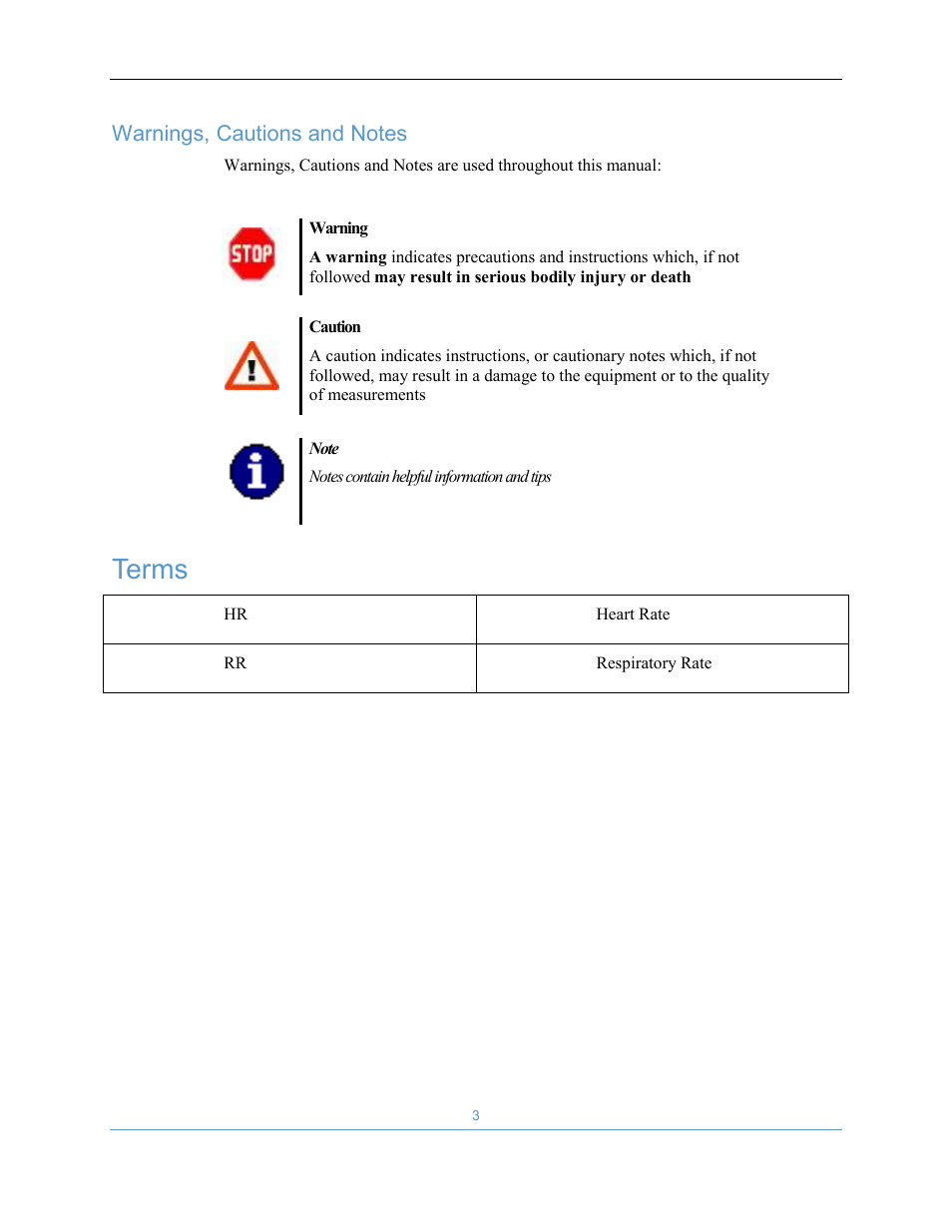 Terms | Welch Allyn EarlySense System 1.0 - Equivalent to model EverOn 1.0 - User Manual User Manual | Page 9 / 73