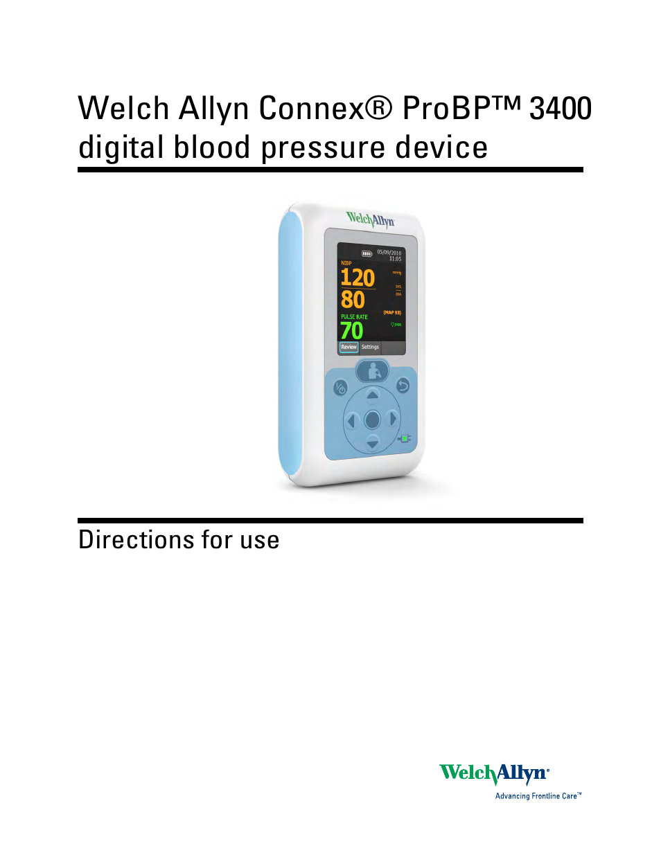 Welch Allyn Connex ProBP 3400 digital blood pressure device - User Manual User Manual | 80 pages