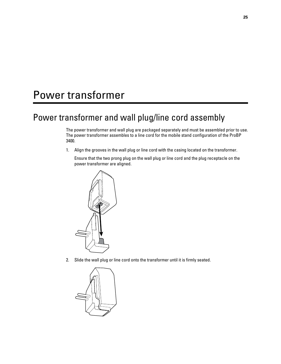 Power transformer, Power transformer and wall plug/line cord assembly | Welch Allyn Connex ProBP 3400 digital blood pressure device - User Manual User Manual | Page 31 / 80