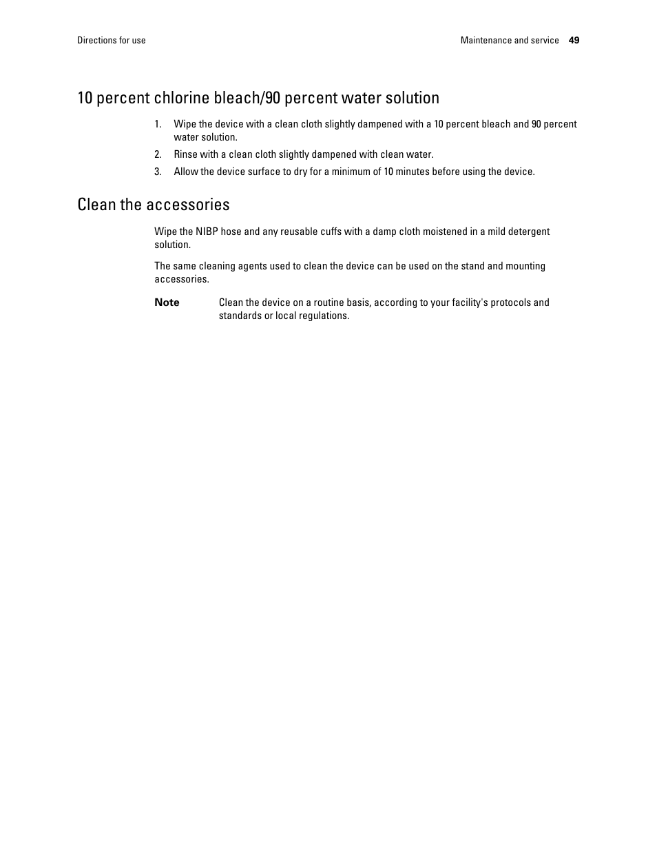 Clean the accessories | Welch Allyn Connex ProBP 3400 digital blood pressure device - User Manual User Manual | Page 55 / 80