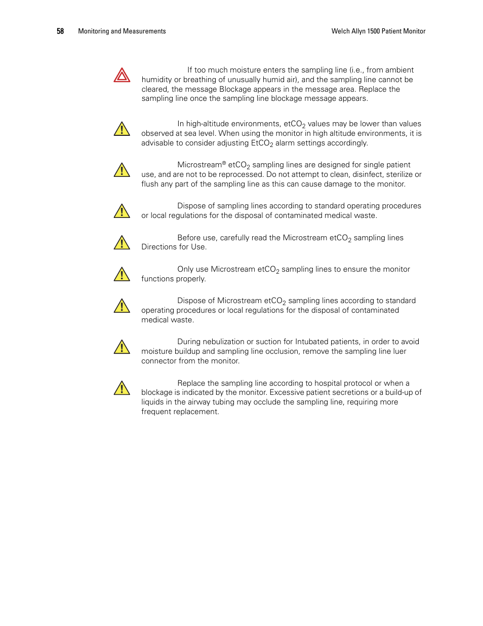 Welch Allyn 1500 Patient Monitor v.1.4.X - User Manual User Manual | Page 62 / 144