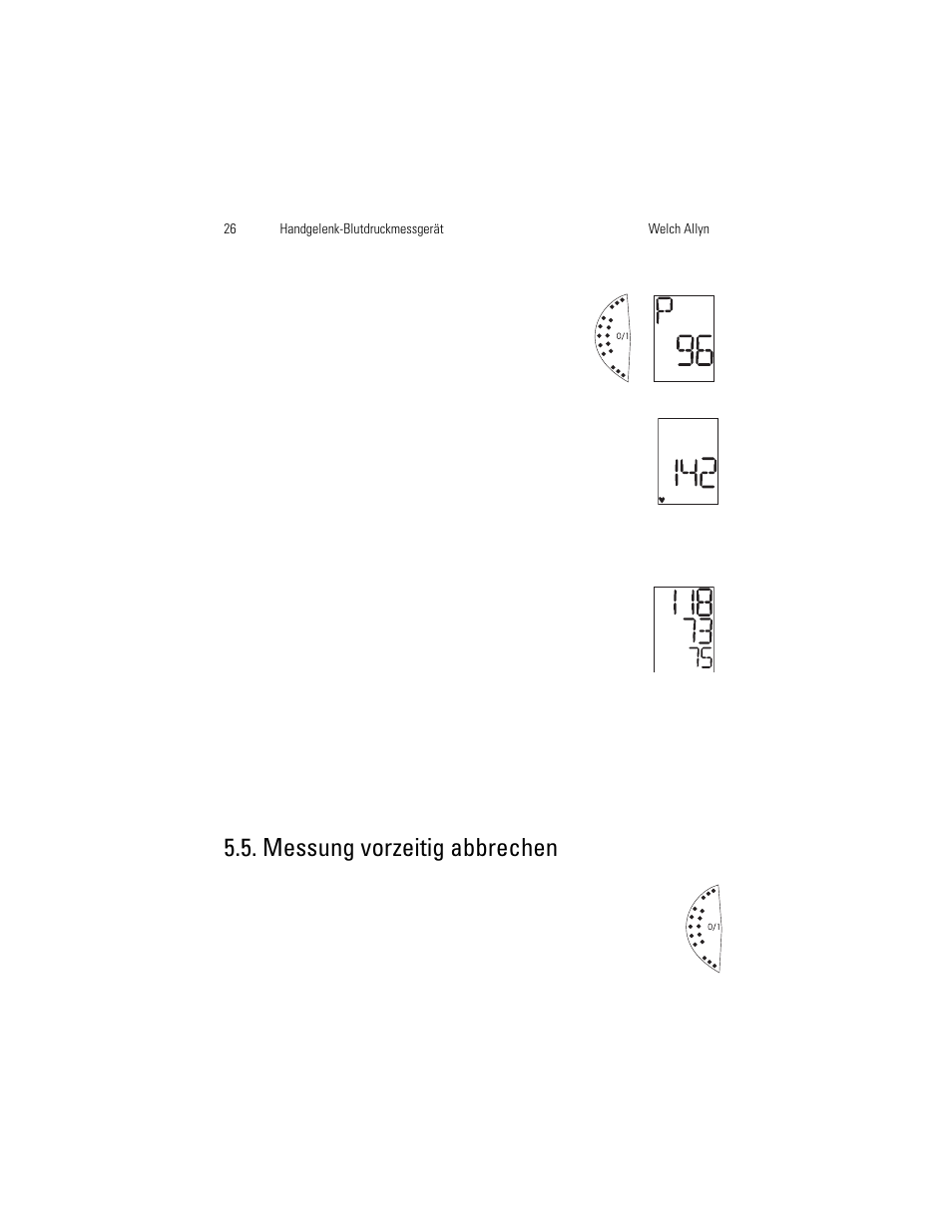 Messung vorzeitig abbrechen | Welch Allyn OSZ 3 Easy - User Manual User Manual | Page 32 / 104