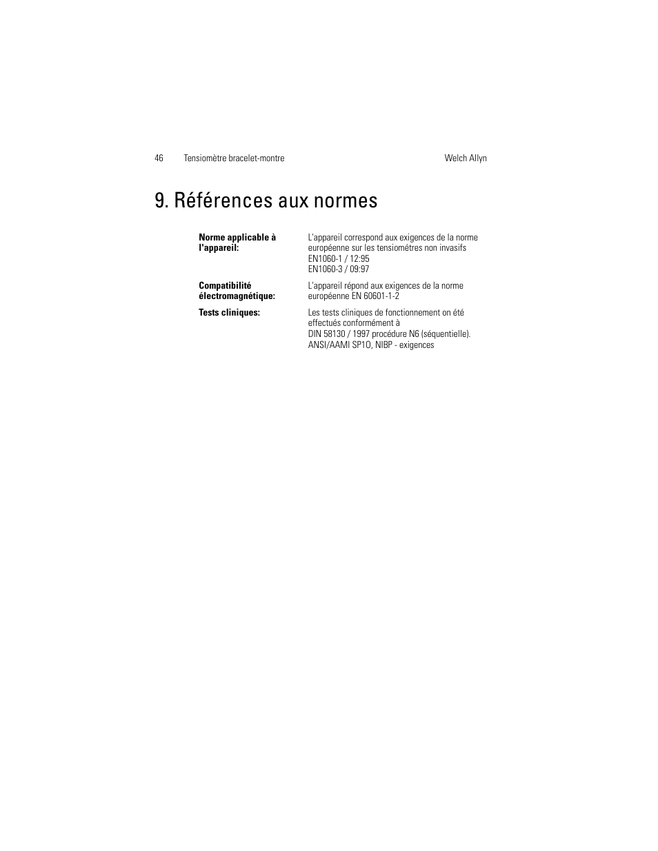 Références aux normes | Welch Allyn OSZ 3 Easy - User Manual User Manual | Page 52 / 104