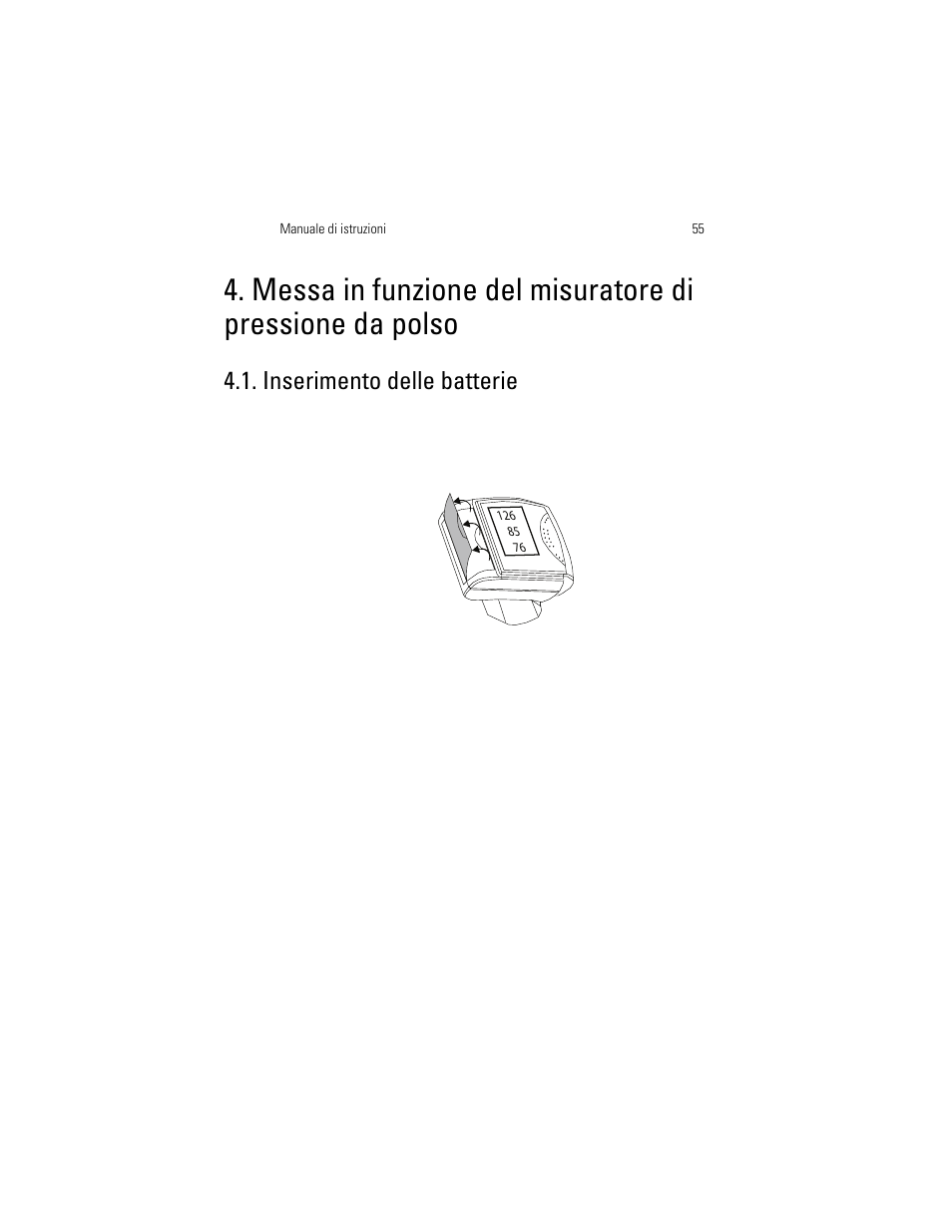 Inserimento delle batterie | Welch Allyn OSZ 3 Easy - User Manual User Manual | Page 61 / 104