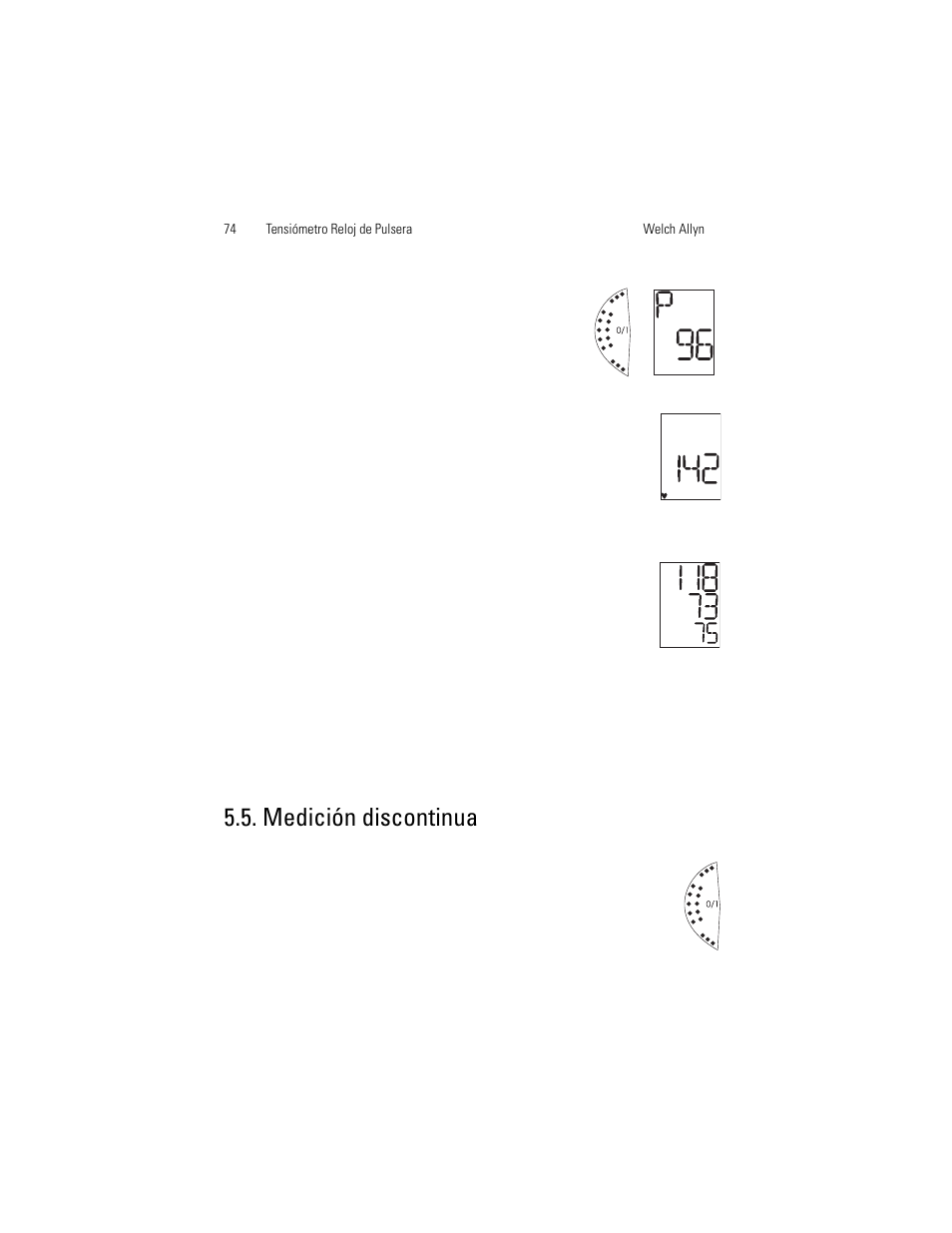 Medición discontinua | Welch Allyn OSZ 3 Easy - User Manual User Manual | Page 80 / 104