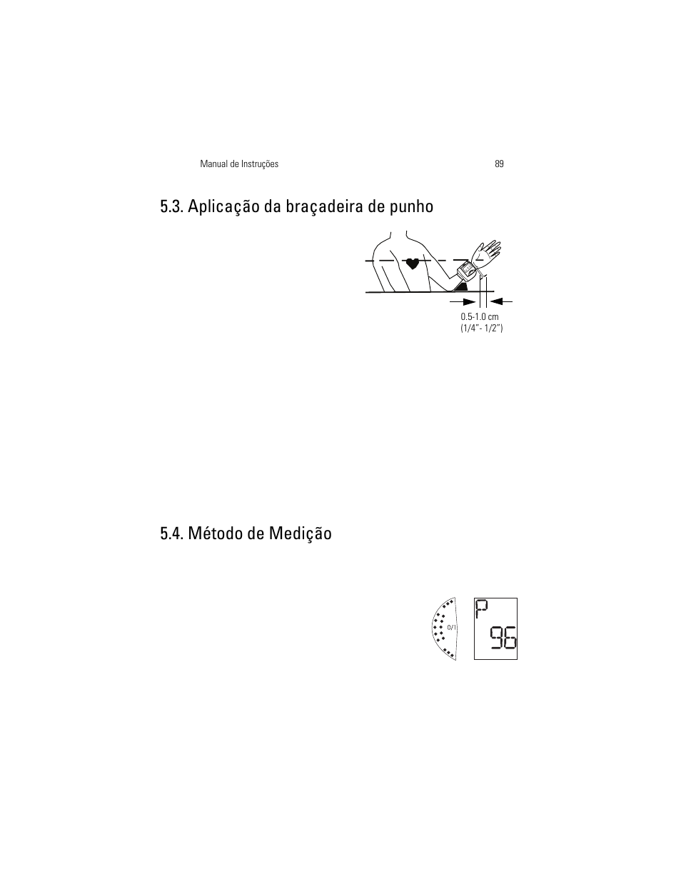 Aplicação da braçadeira de punho, Método de medição | Welch Allyn OSZ 3 Easy - User Manual User Manual | Page 95 / 104