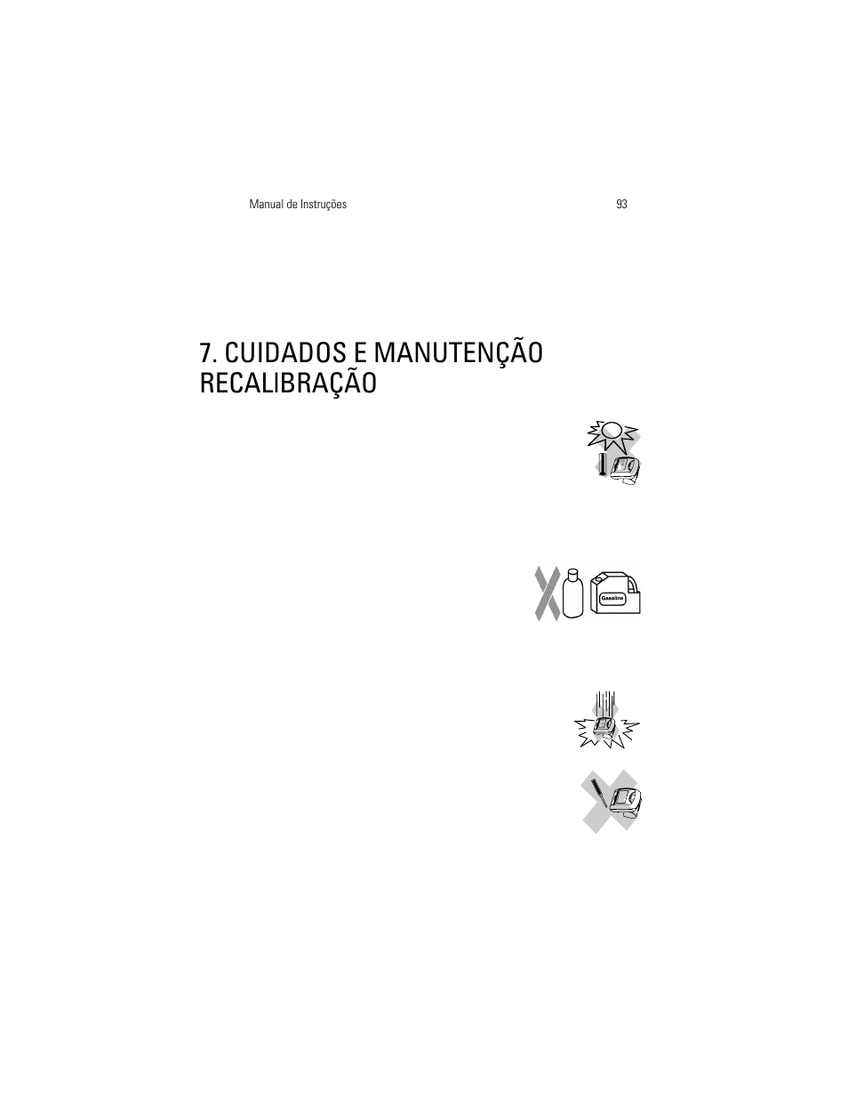 Cuidados e manutenção recallbração | Welch Allyn OSZ 3 Easy - User Manual User Manual | Page 99 / 104
