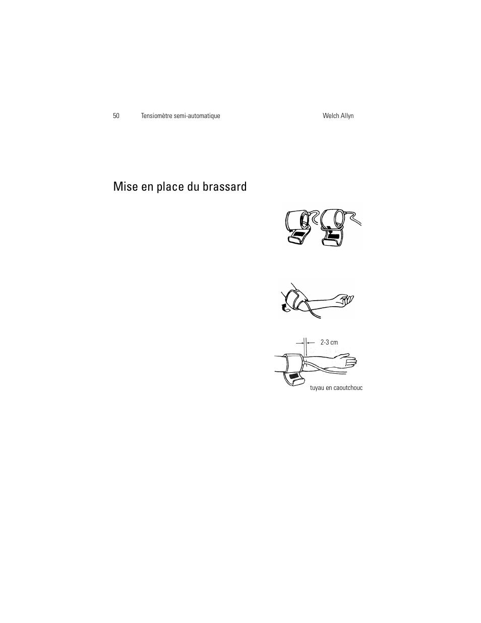 Mise en place du brassard | Welch Allyn OSZ 4 - User Manual User Manual | Page 58 / 130