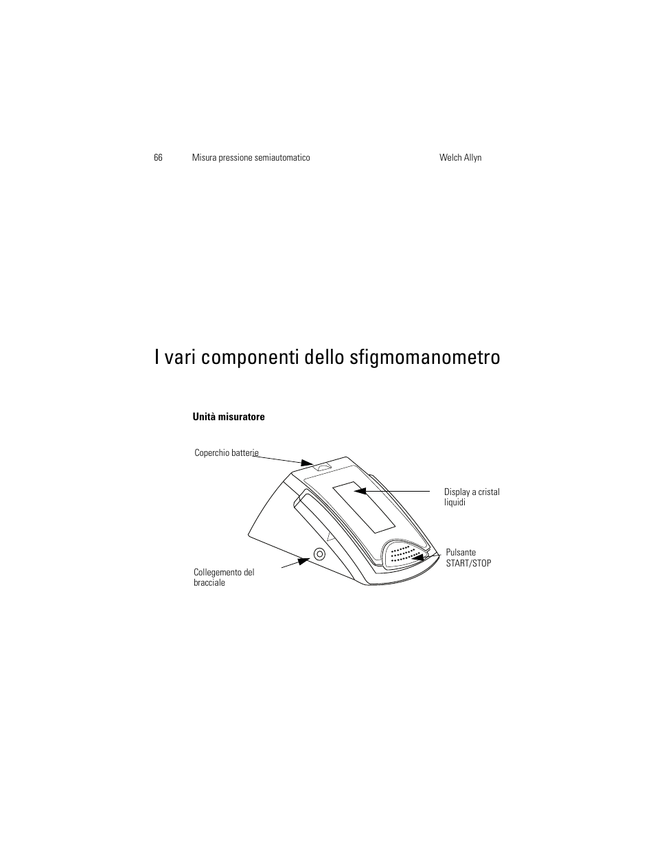 I vari componenti dello sfigmomanometro | Welch Allyn OSZ 4 - User Manual User Manual | Page 74 / 130