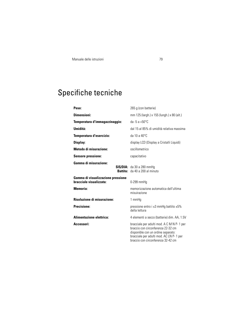 Specifiche tecniche | Welch Allyn OSZ 4 - User Manual User Manual | Page 87 / 130