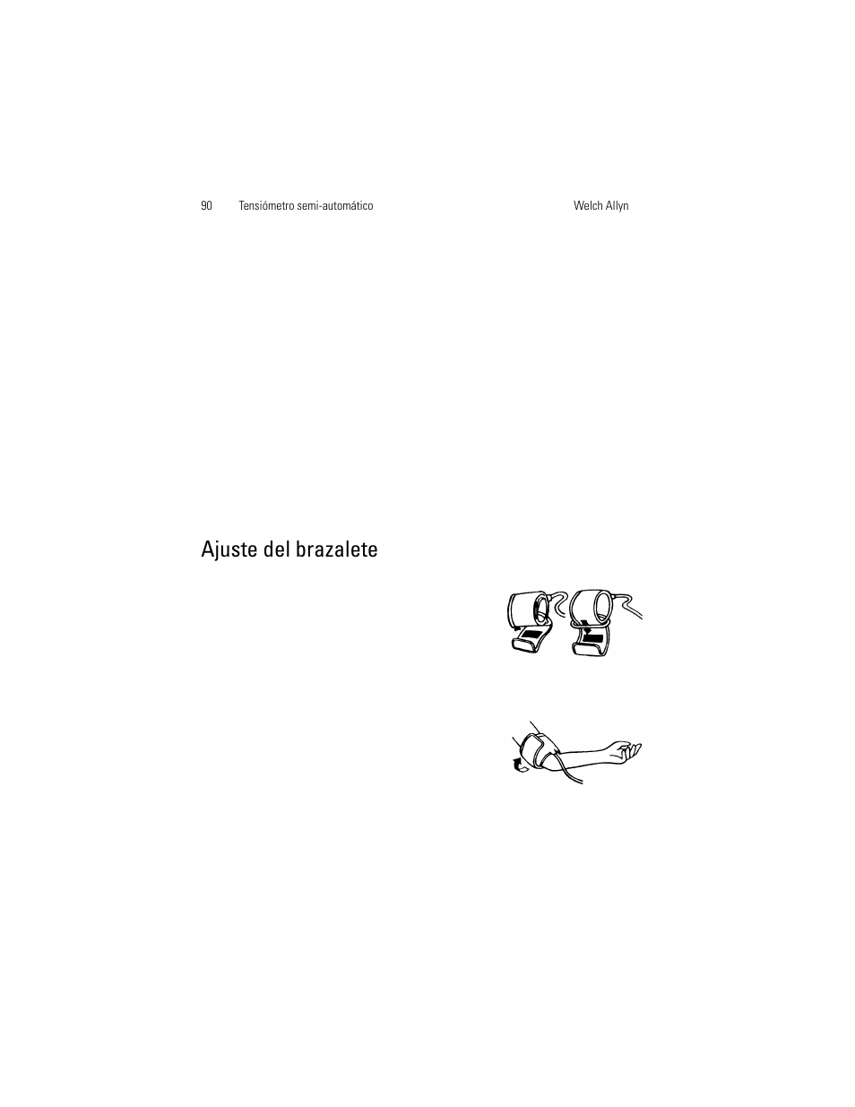 Ajuste del brazalete | Welch Allyn OSZ 4 - User Manual User Manual | Page 98 / 130