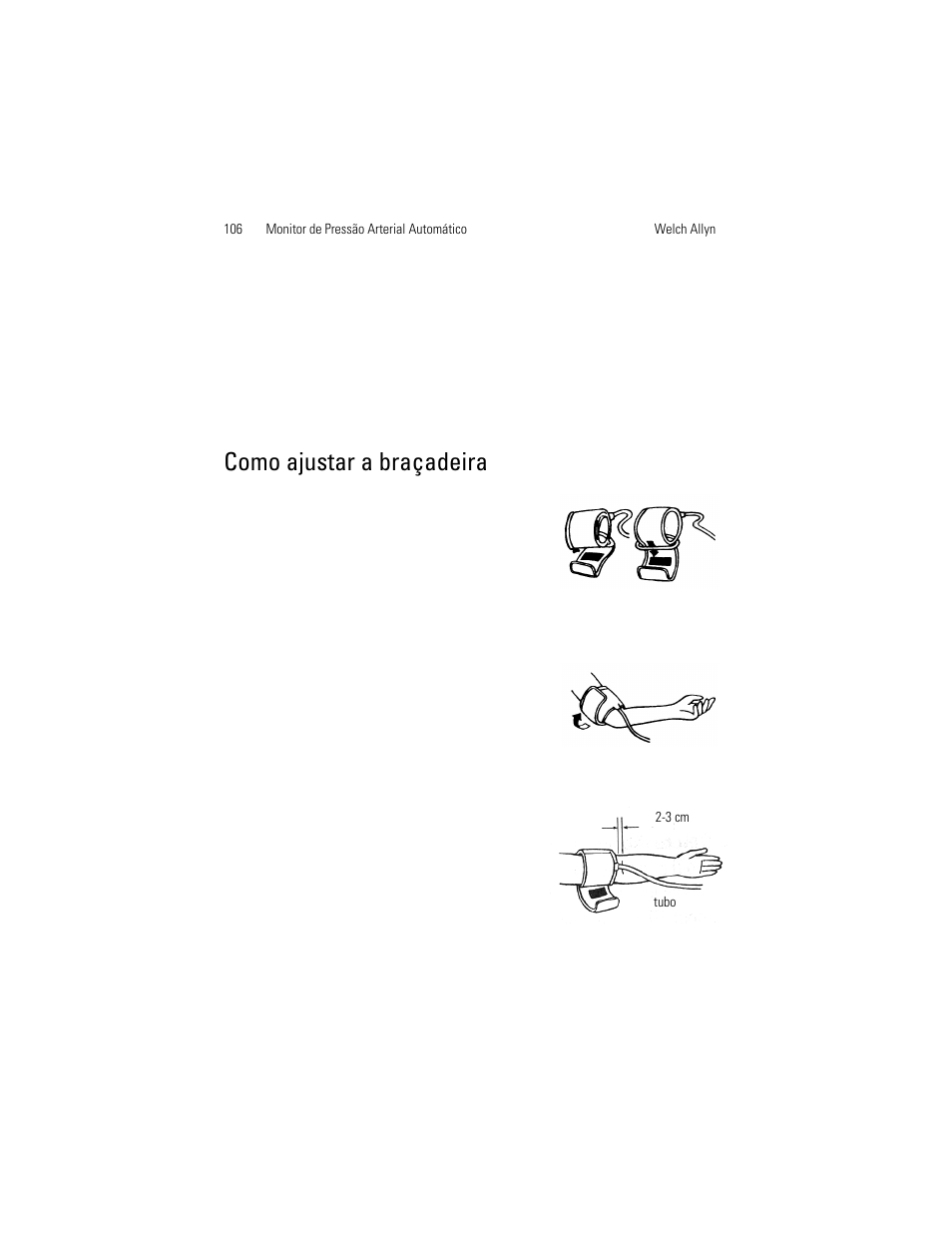 Como ajustar a braçadeira | Welch Allyn OSZ 5 - User Manual User Manual | Page 114 / 124