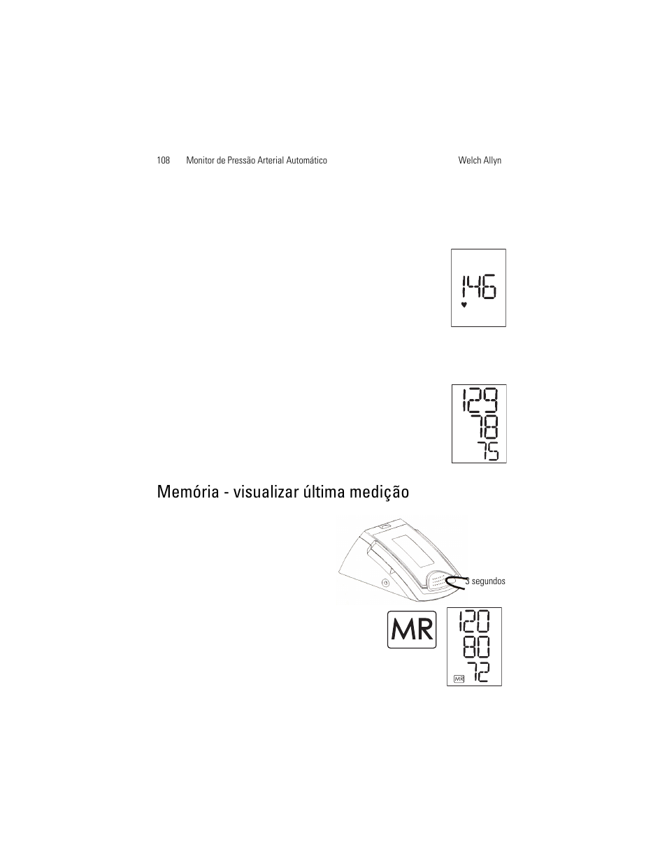 Memória - visualizar última medição | Welch Allyn OSZ 5 - User Manual User Manual | Page 116 / 124