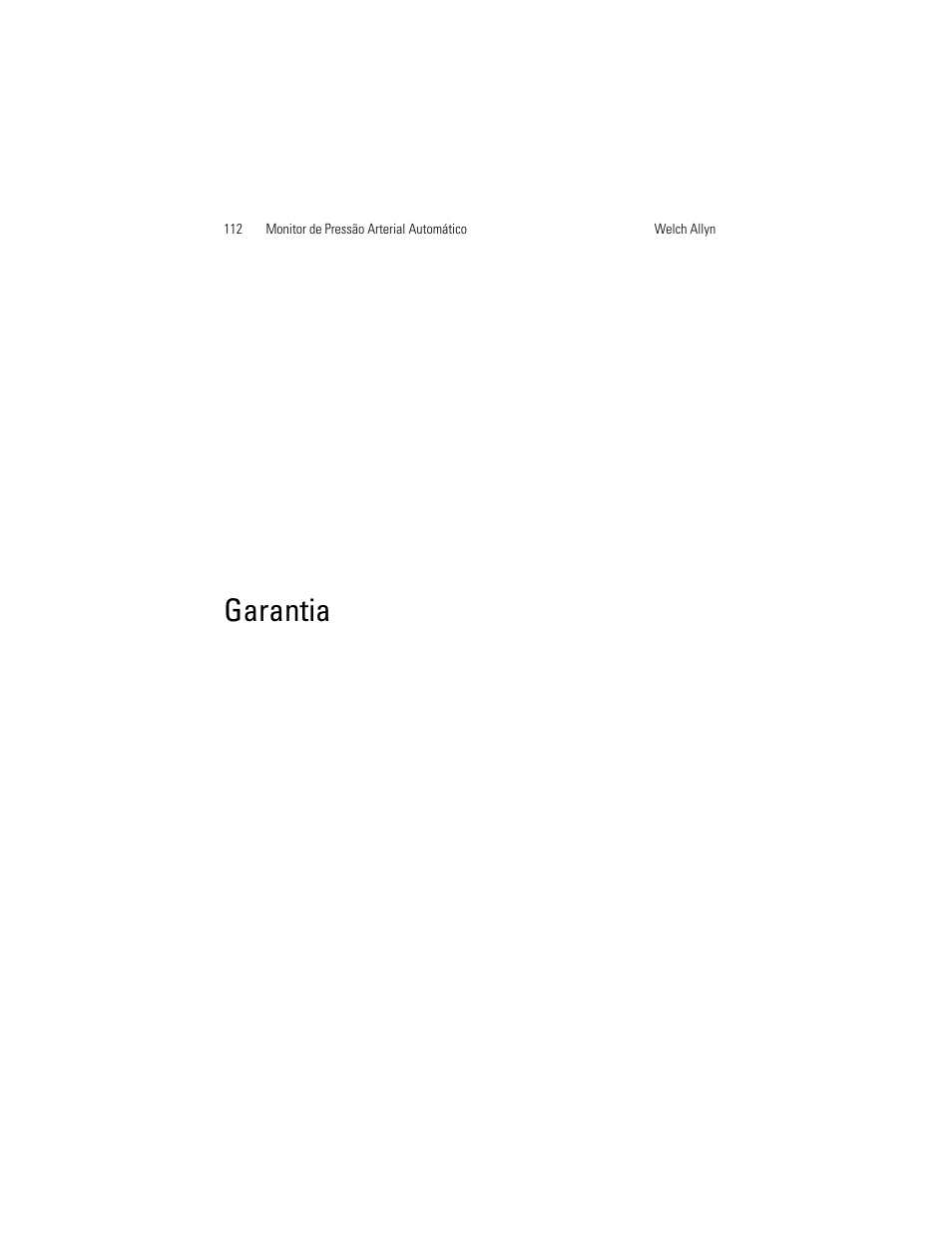 Garantia | Welch Allyn OSZ 5 - User Manual User Manual | Page 120 / 124