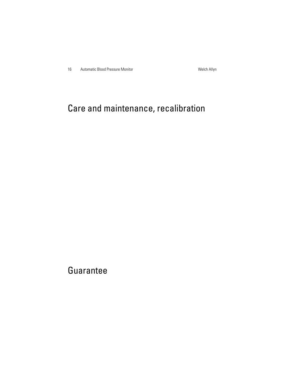 Care and maintenance, recalibration, Guarantee | Welch Allyn OSZ 5 - User Manual User Manual | Page 24 / 124