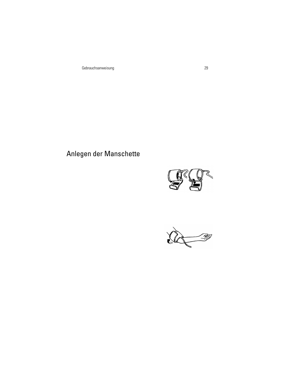 Anlegen der manschette | Welch Allyn OSZ 5 - User Manual User Manual | Page 37 / 124