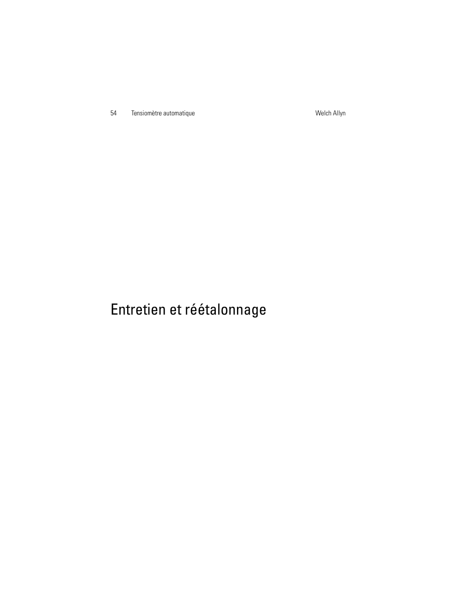 Entretien et réétalonnage | Welch Allyn OSZ 5 - User Manual User Manual | Page 62 / 124
