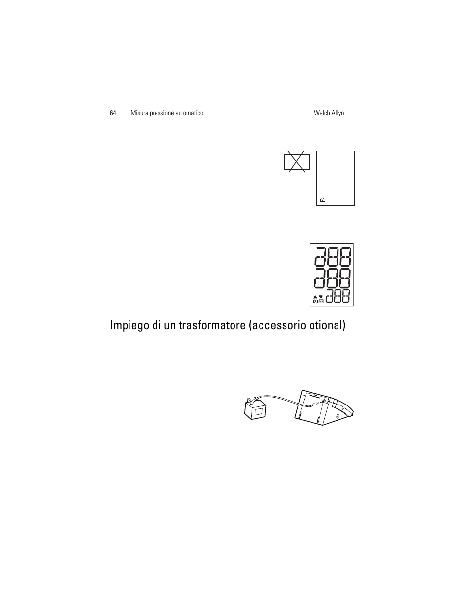 Impiego di un trasformatore (accessorio otional) | Welch Allyn OSZ 5 - User Manual User Manual | Page 72 / 124