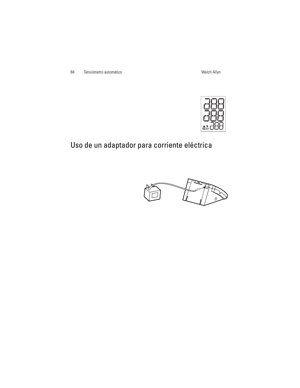 Uso de un adaptador para corriente eléctrica | Welch Allyn OSZ 5 - User Manual User Manual | Page 92 / 124