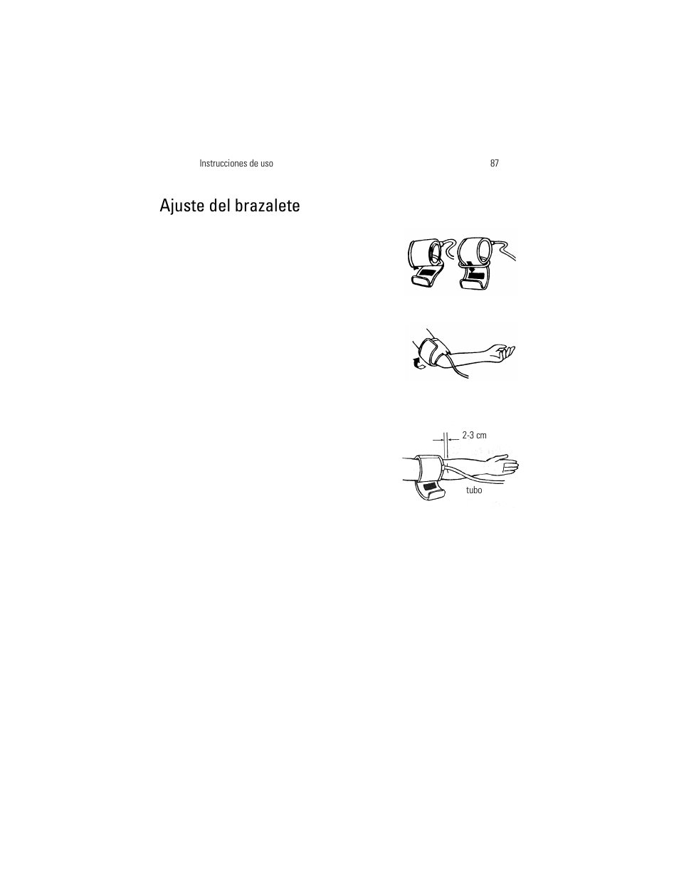 Ajuste del brazalete | Welch Allyn OSZ 5 - User Manual User Manual | Page 95 / 124