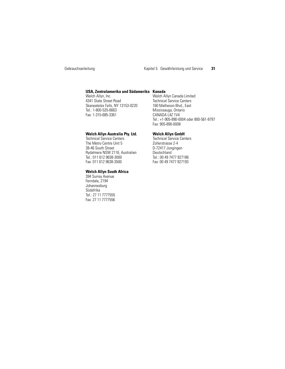 Welch Allyn 9600 Plus Calibration Tester - User Manual User Manual | Page 101 / 106