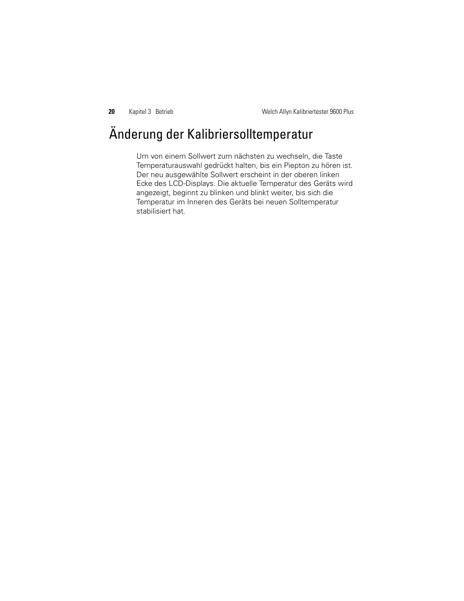 Änderung der kalibriersolltemperatur | Welch Allyn 9600 Plus Calibration Tester - User Manual User Manual | Page 90 / 106