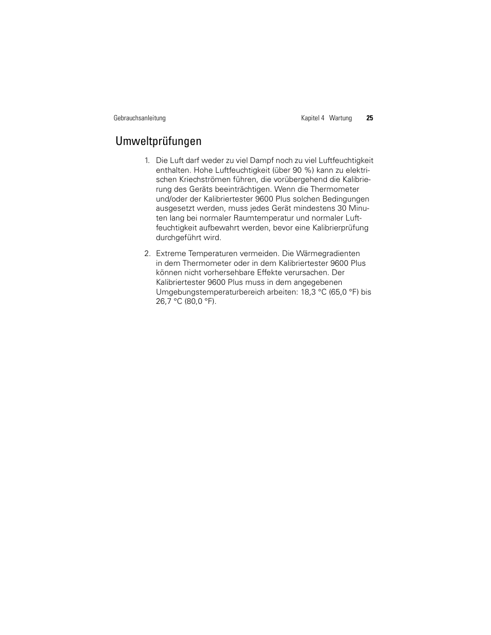Umweltprüfungen | Welch Allyn 9600 Plus Calibration Tester - User Manual User Manual | Page 95 / 106