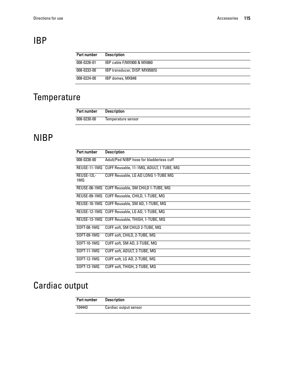 Temperature, Nibp, Cardiac output | Ibp temperature nibp cardiac output | Welch Allyn 1500 Patient Monitor v.1.3.X - User Manual User Manual | Page 119 / 134